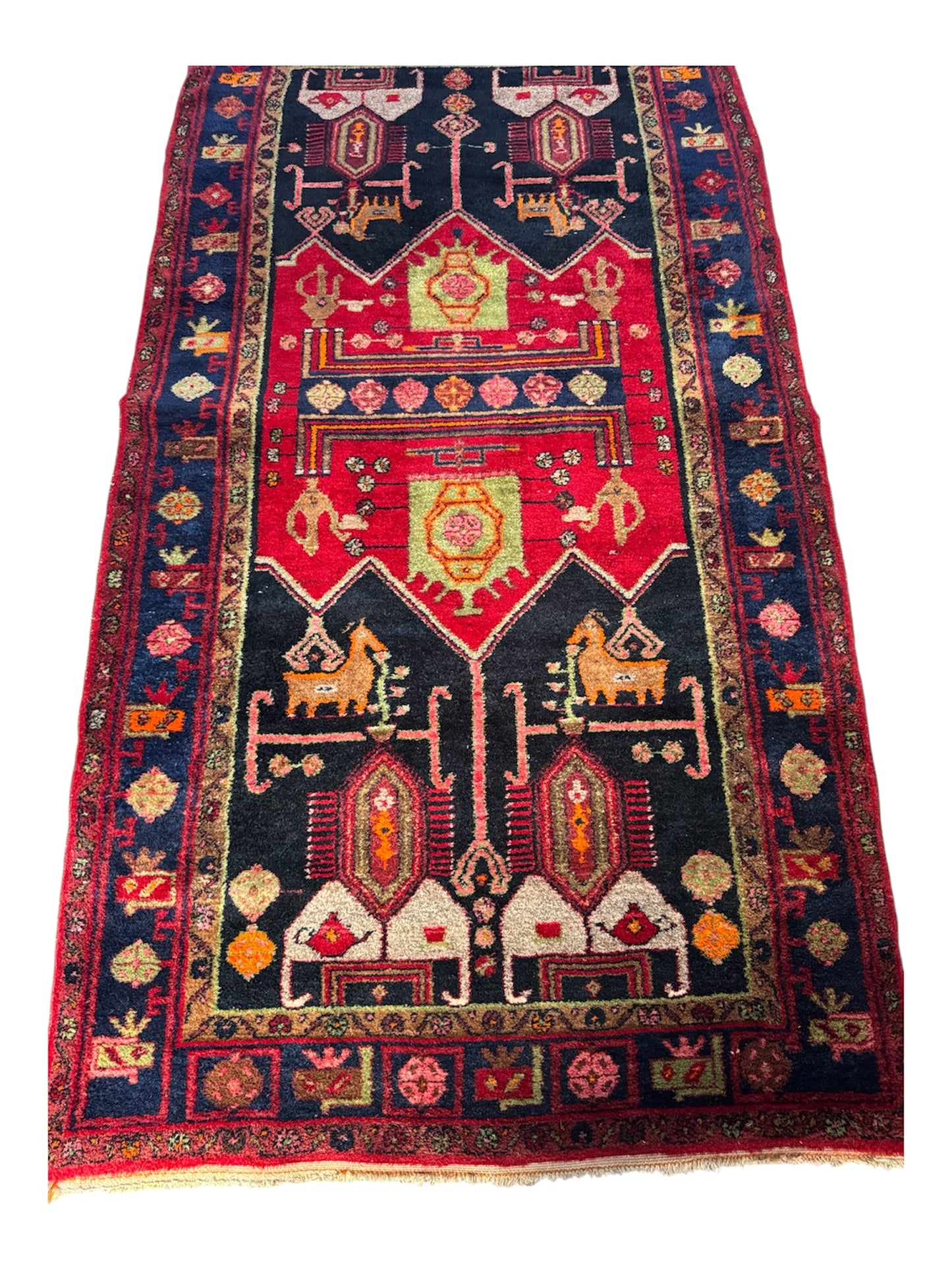 📌 RESERVED Handmade Persian Hamadan 290 x 149 cm | 9.5 x 5 ft