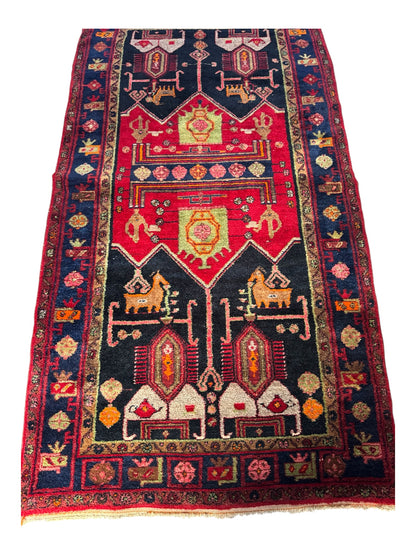 📌 RESERVED Handmade Persian Hamadan 290 x 149 cm | 9.5 x 5 ft