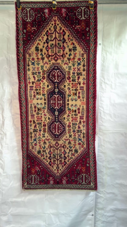 Handmade Persian Abadeh Rug 148 x 63 cm | 4.86 x 2.07 ft