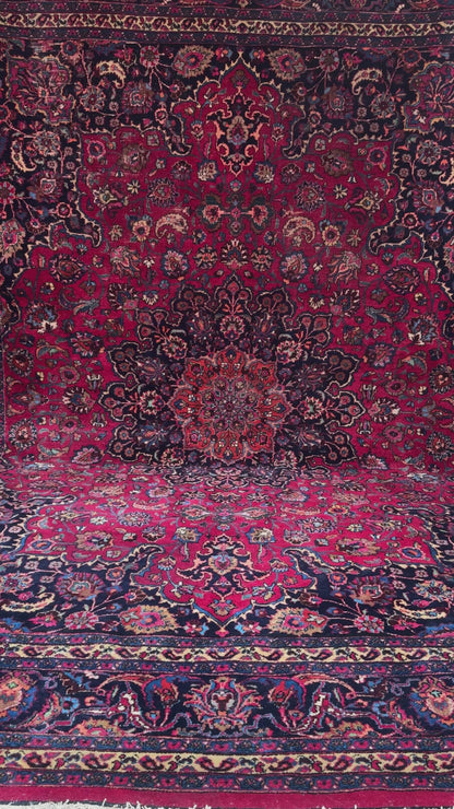 📌 RESERVED Handmade Persian Mashad Rug 390 x 290 cm | 12.8 x 9.5 ft