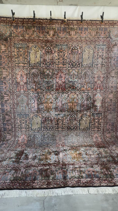 📌 RESERVED Handmade Indo Kashmir Silk Rug 320 x 240cm | 10.5 x 7.87 ft