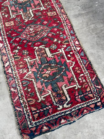 Handmade Persian Karaja Runner 210 x 63 cm | 6.89 x 2.07 ft