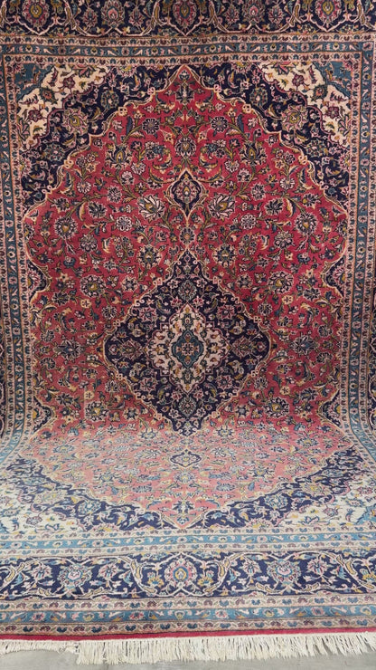 Handmade Persian Kashan Rug 344 x 243 cm | 11.3 x 8 ft