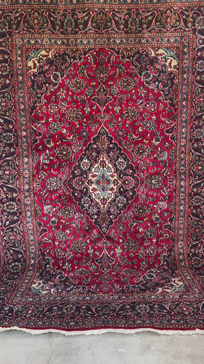 Handmade Persian Kashan Rug 306 x 202 cm. | 10 x 6.6 ft