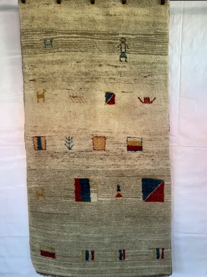 Handmade Persian Gabbeh Rug 190 x 100 cm | 6.23 x 3.28 ft